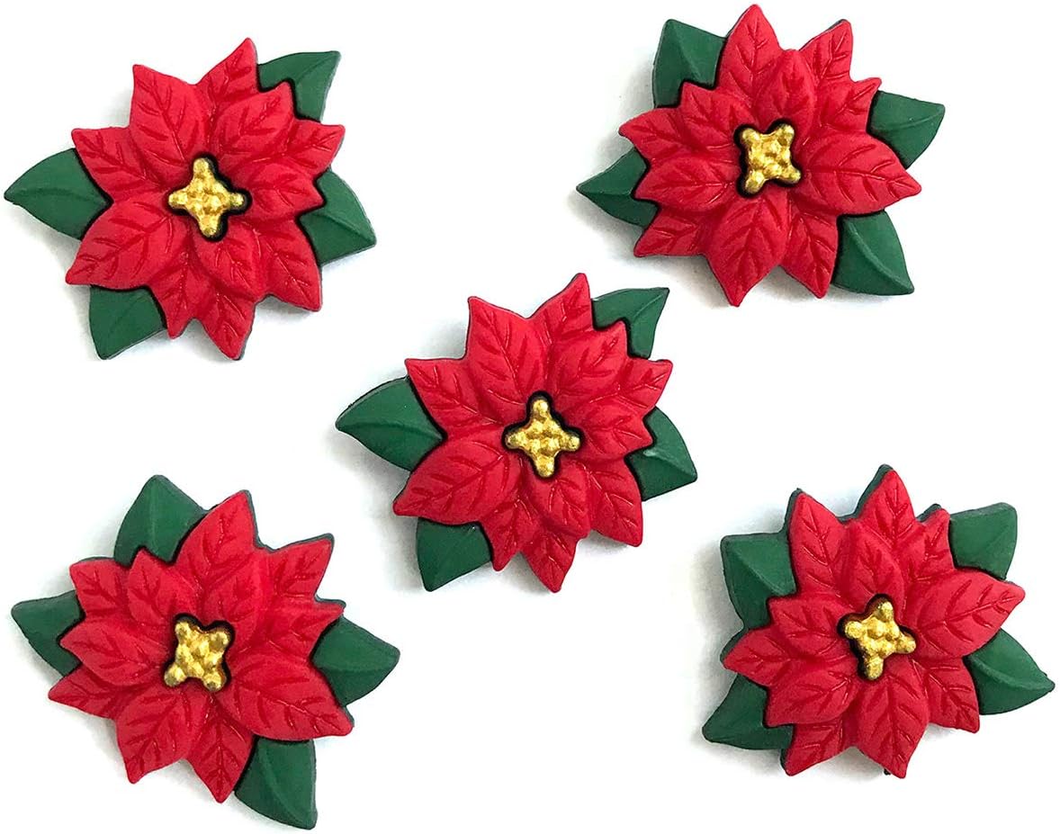 Buttons Galore and MorePoinsettias Button, one