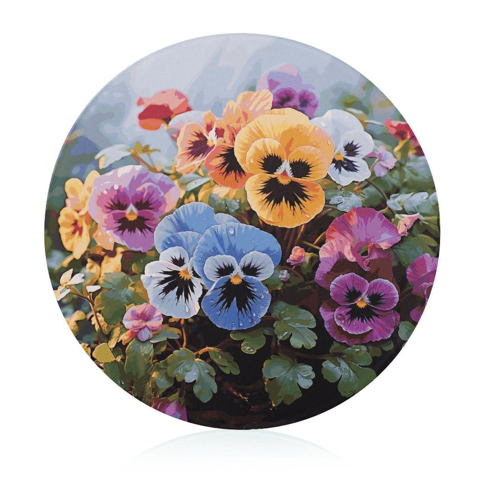 Planche en verre haut de gamme motif floral pensées pour plan de travail