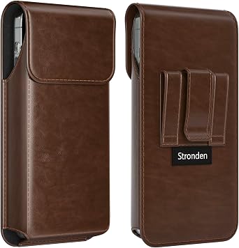 Magnetic Closure Holster for Samsung Galaxy A17, A16, A15, A14, A37, A36, A35, A32, A73 5G, A72, A71, A57, A56, A55, A54, Motorola Edge, Moto G, G22, G84 Fits Regular Case Coffee Brown