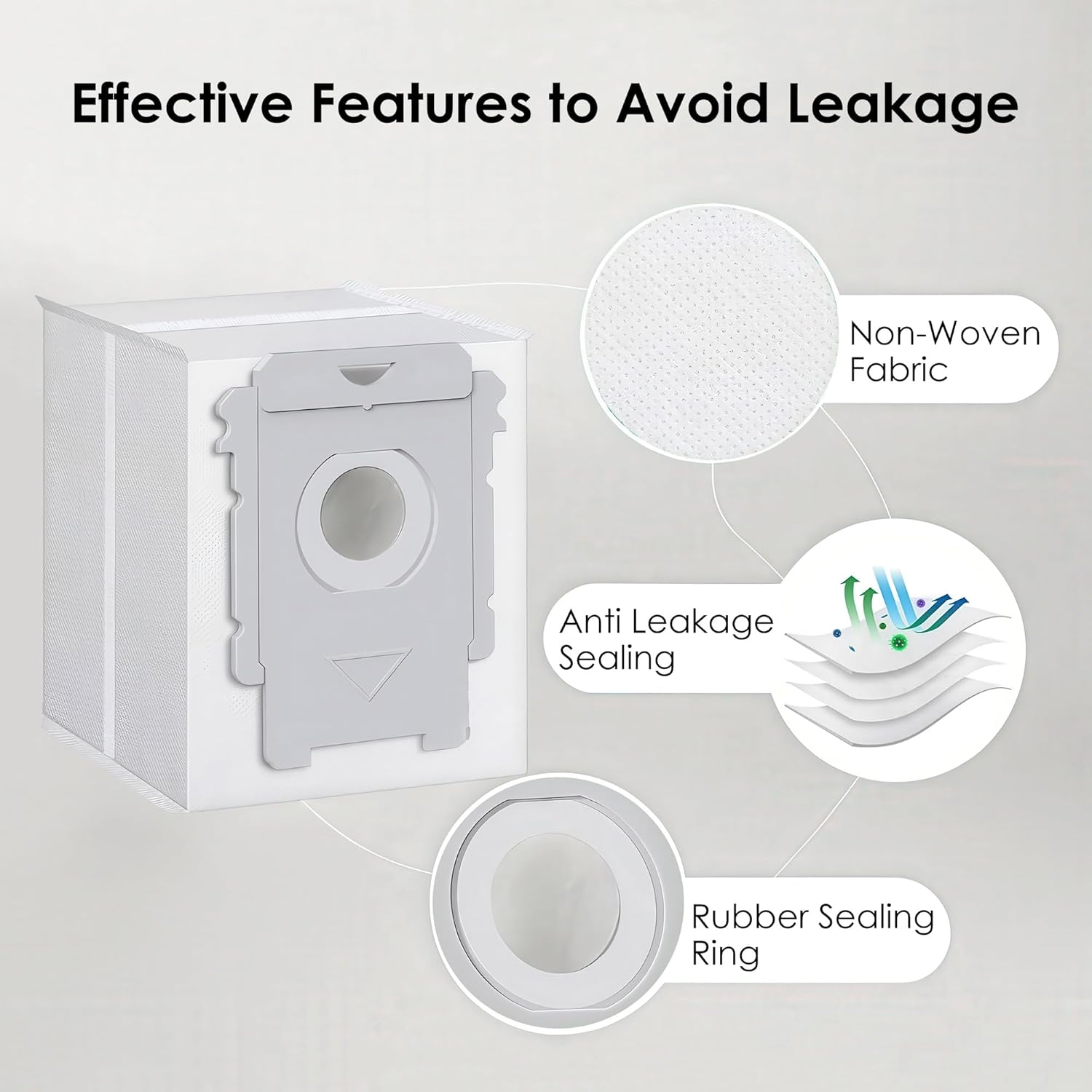 Intendvision 16 Packs Vacuum Bags for iRobot Roomba Clean Bags i, s, j Series, Replacement for i7, i7+, i8, i8+, i3, i3+, i4, i4+, i5, i5+ i6, i6+, j5, j5+, j6, j6+, j7, j7+, j8, j8+, s9, s9+, j9, j9+