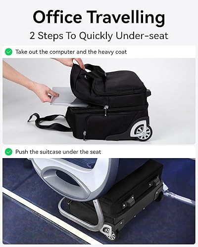 Vista 4 de LUGGEX negro (Carry On Underseat Luggage Black Bagage), Negro -, Equipaje debajo del asiento con ruedas