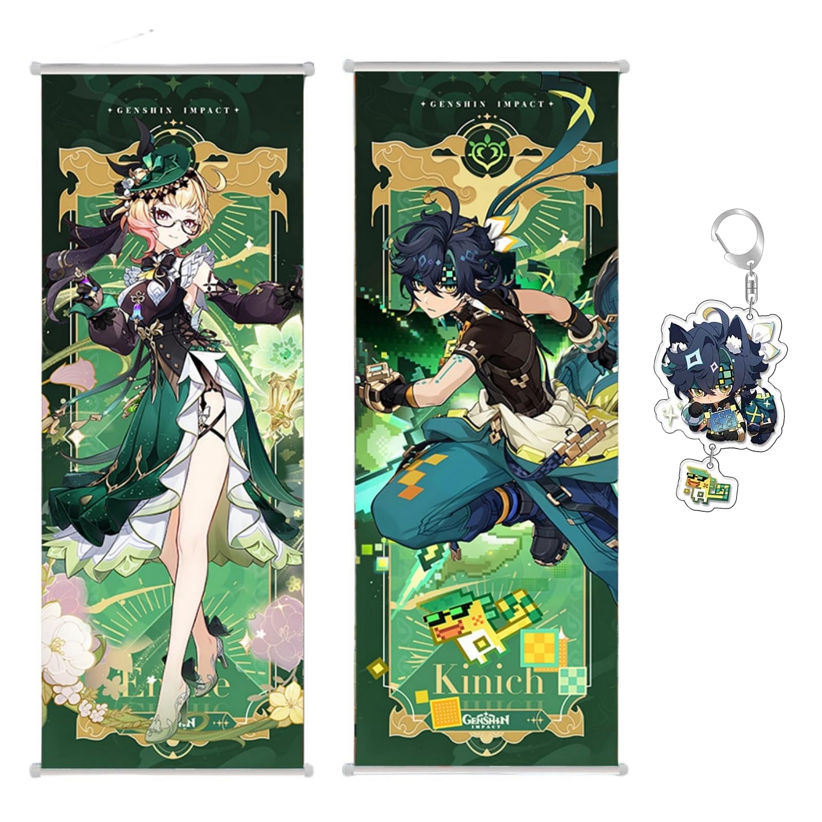Kinich Emilie Póster Genshin Charlotte Colgante Pintura Desplazamiento de Dibujos Animados cómic Adorno Pintura pergaminos Colgante Arte decoración de Pared