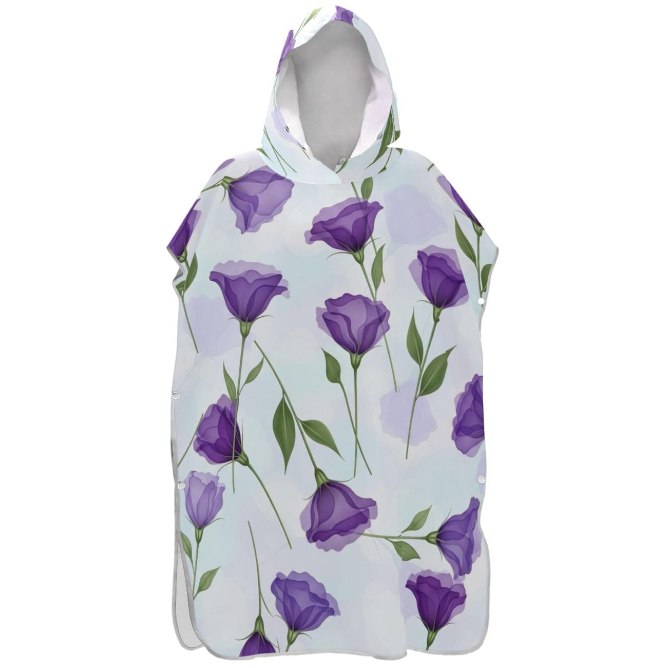 Poncho de surf réutilisable mignon imprimé fleur violette