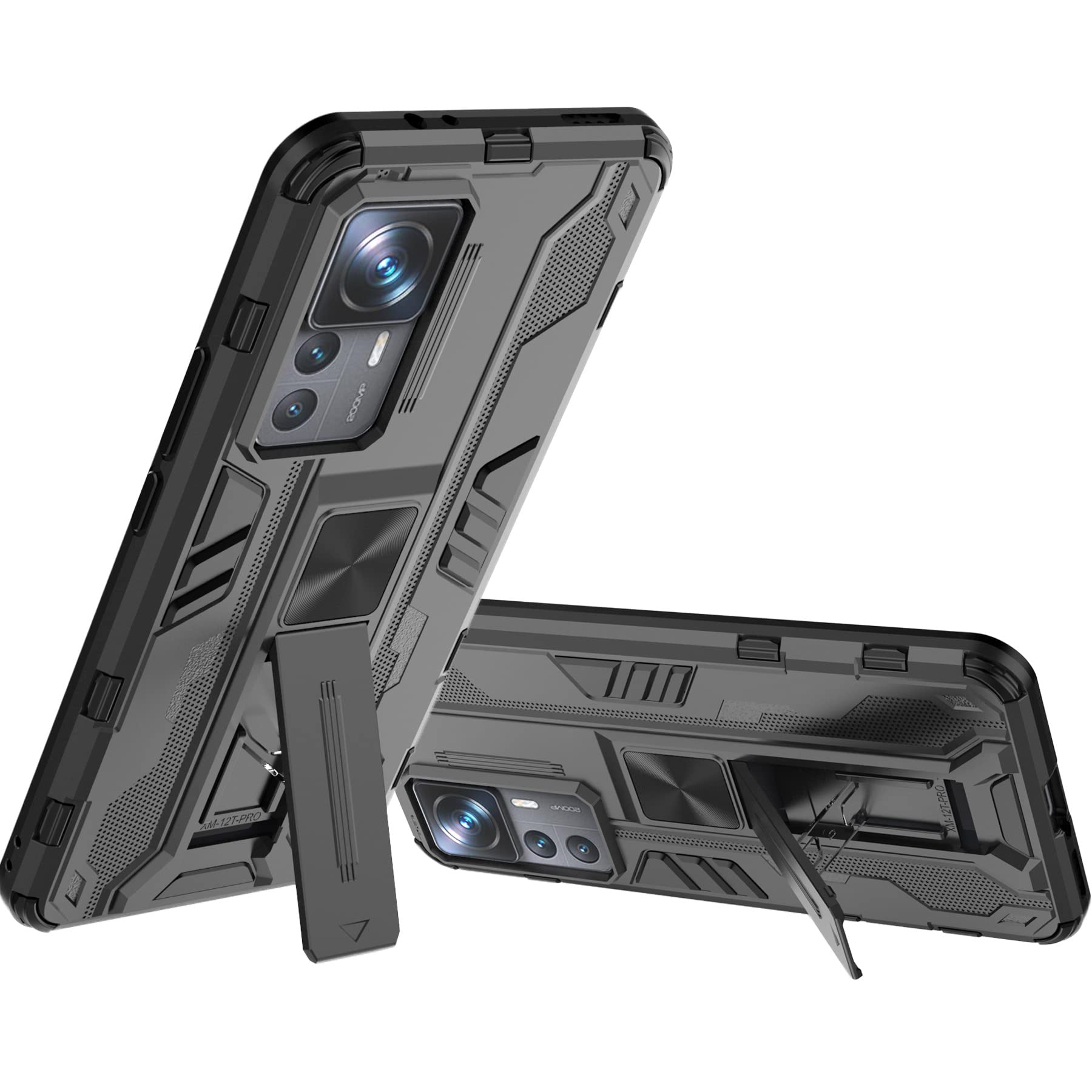 Cover Xiaomi 12 Pro Anti-shock Blu Militare PC+TPU con Supporto