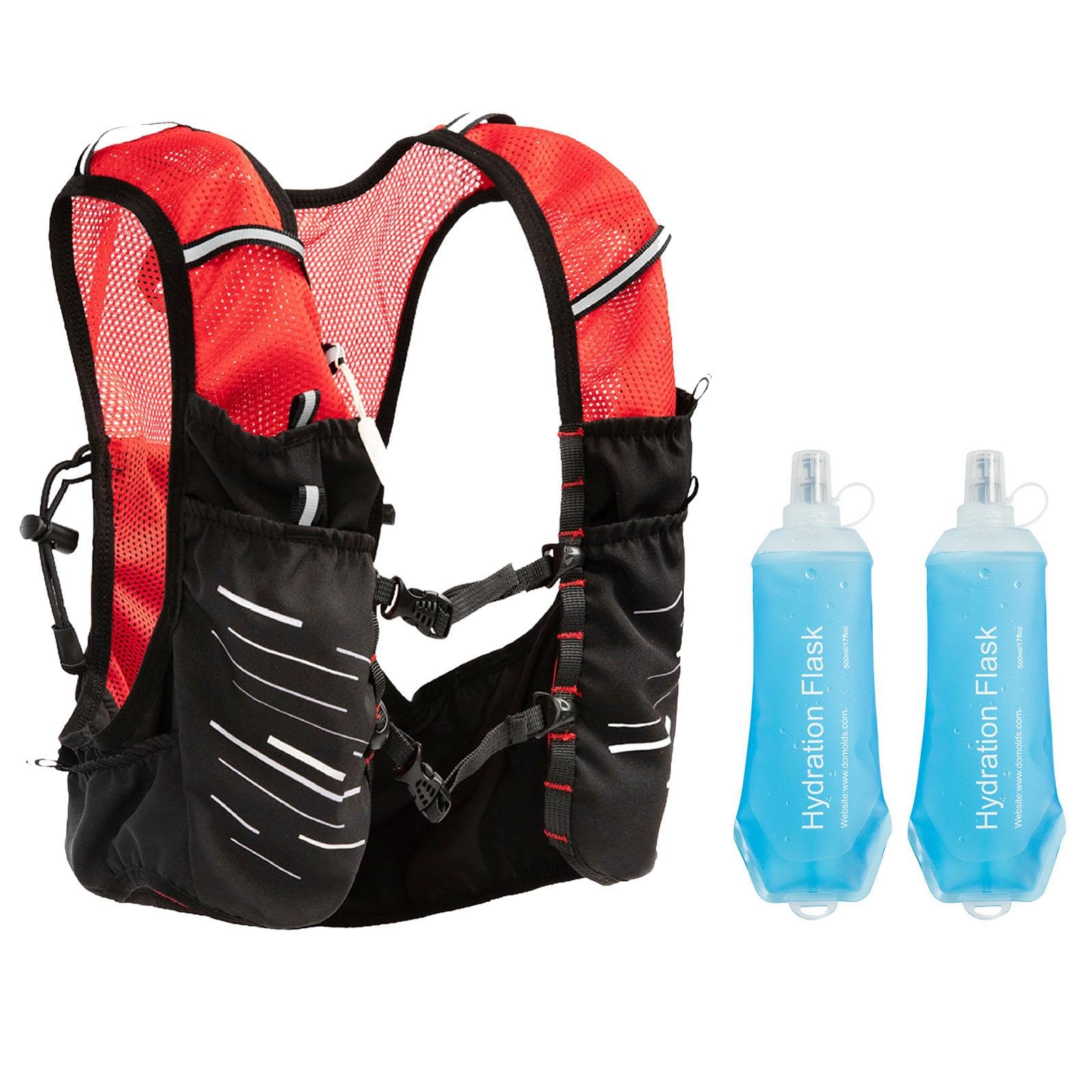 Harilla Gilet d'hydratation de Course, Gilet de Course, Sac d'hydratation réglable avec 2 Poches d'eau pour Le Jogging et l'escalade