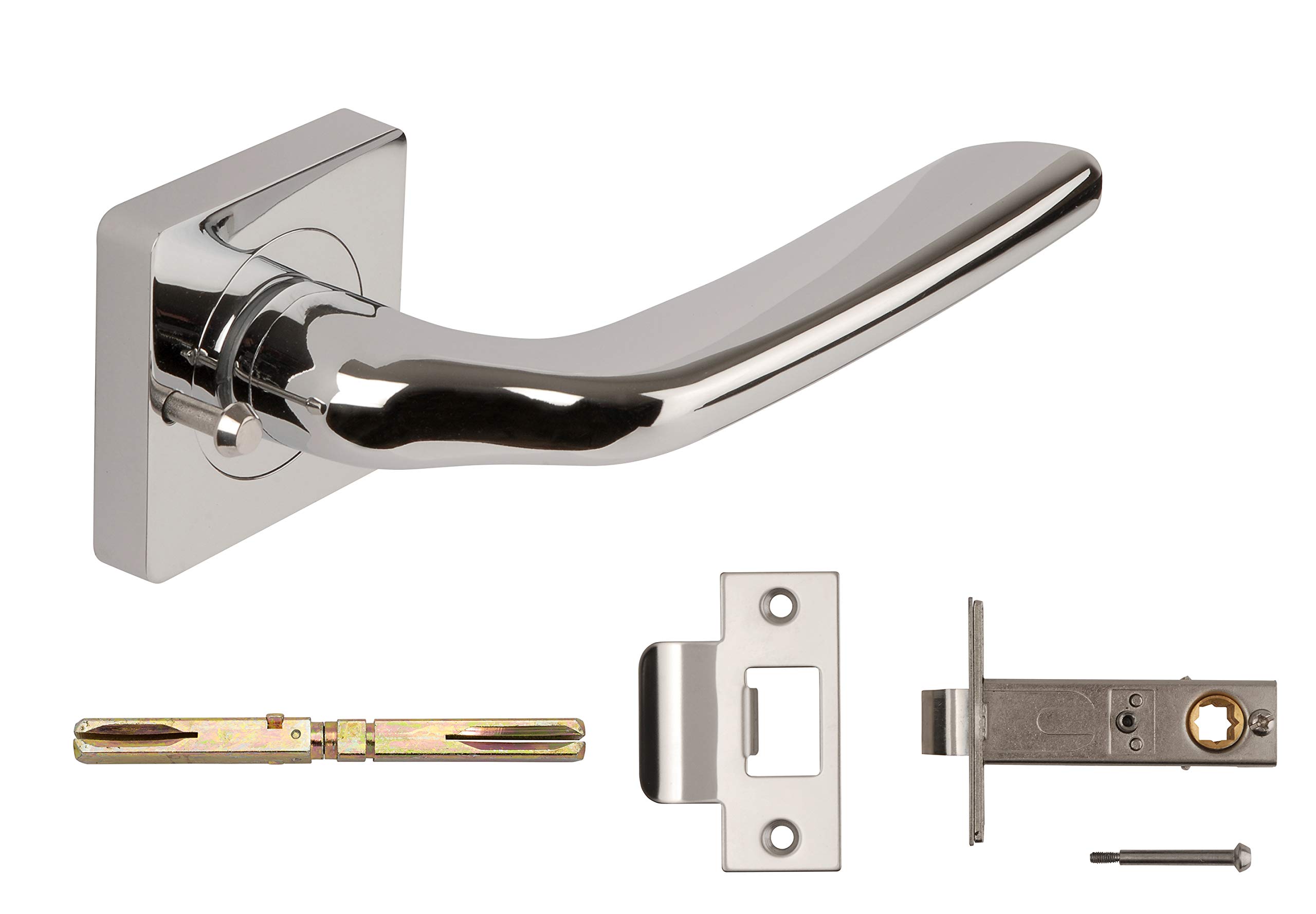 Electra Lever on Square Rose & Push Button Privacy Latch - PCP