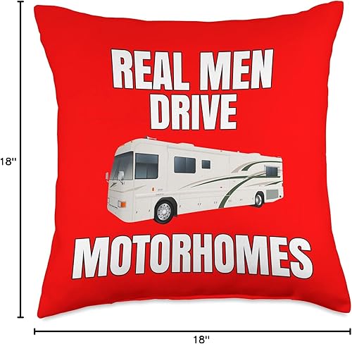 Miniatura 6 de Happy Camper Funny RVer RVing Real Men Drive MotorHomes - Almohada de regalo, 16 x 16 pulgadas, multicolor