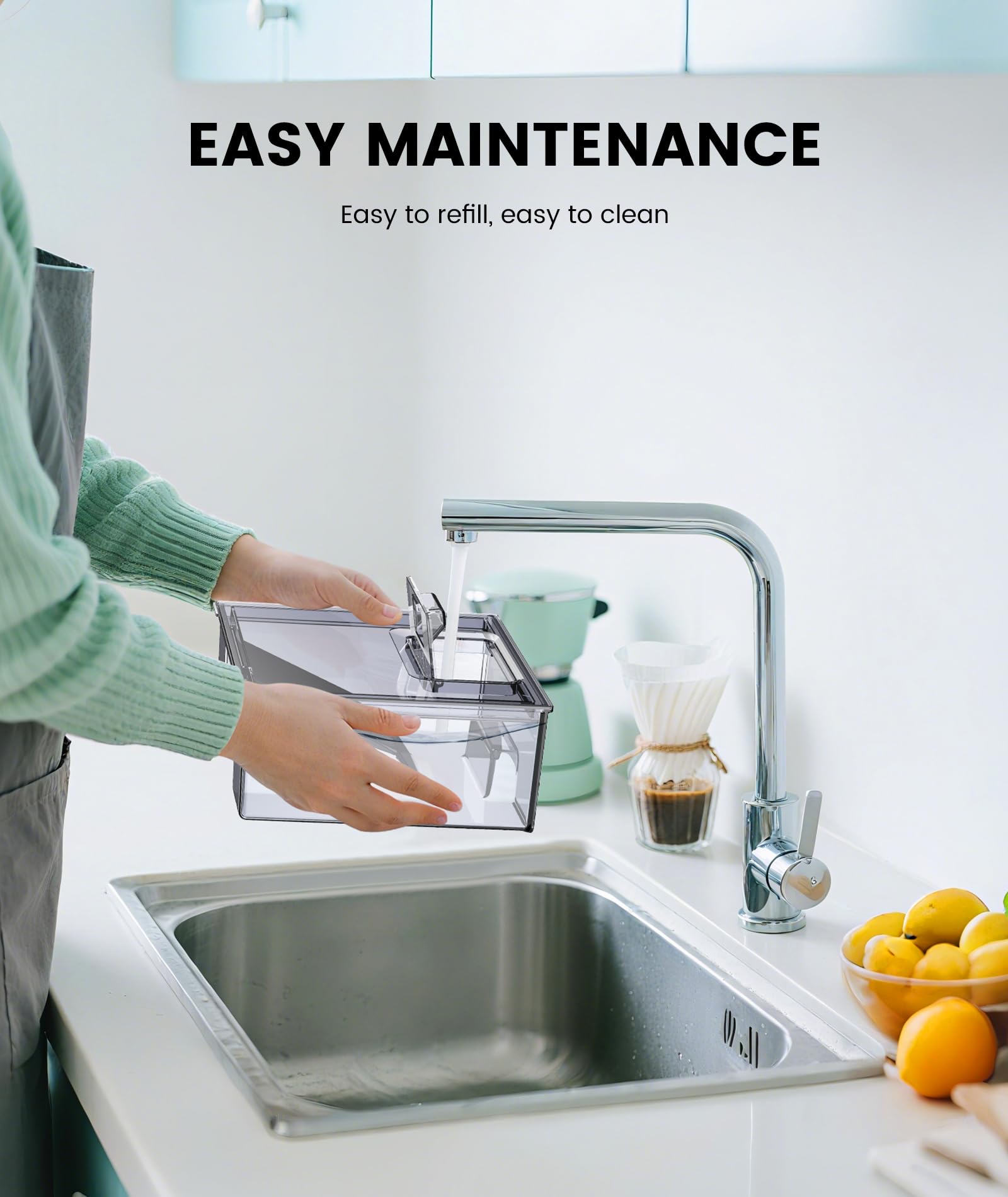 Nugget Ice Maker, 44Lbs/24H Ice Makers Countertop Crushed & Pebble Ice Machine with Handle, Auto-Cleaning Pellet Ice Machine with Basket and Scoop for Home/Party/Kitchen/Office(Brushed Silver) on Fridge.com