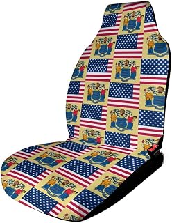Flag of USA and New Jersey Car Seat Covers Front Seats Universal Fit Auto Protector Case Interior Accessories