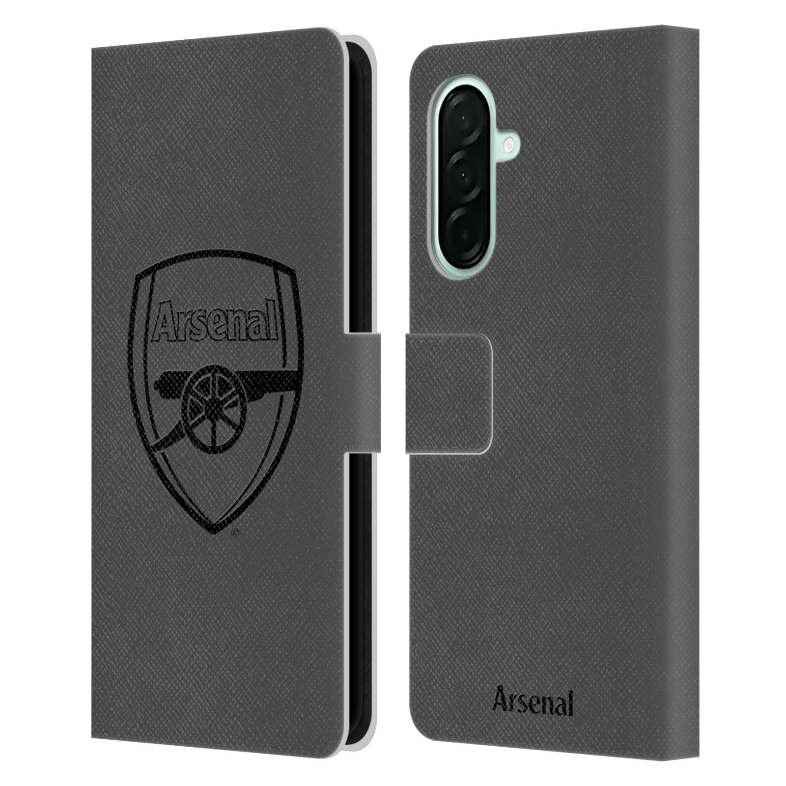 Head Case Designs Officially Licensed Arsenal FC Black Logo Crest 2 Leather Wallet Case Compatible With Samsung Galaxy A26 5G