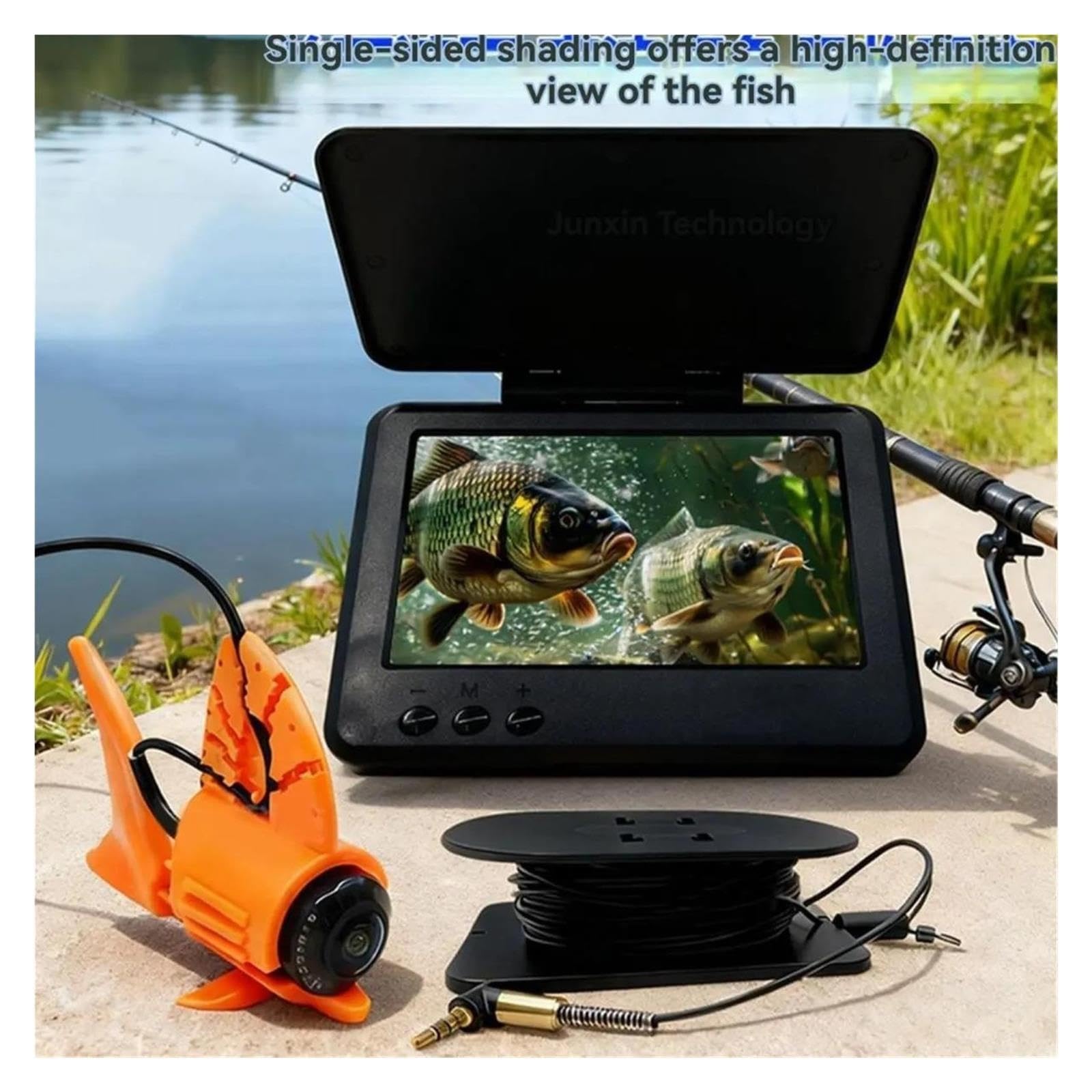 Fotocamera per la Pesca Subacquea Telecamera da Pesca Subacquea 4,3 Pollici Cavo 20 m IP68 IR Visione Notturna
