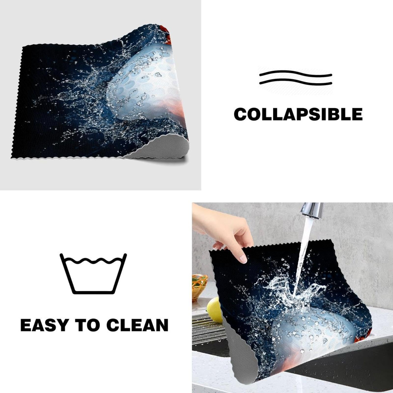 Platzsets, Motiv: Fire Ice Golf, Sport, waschbar, rutschfest, Wärmeisolierung für Küche, Esszimmer, Restaurant, 45,7 x 30,5 cm, 6 Stück