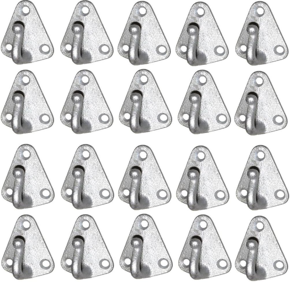 iapyx® Pack of 20 Three-Hole Cover Hooks for Trailer Net, Tarpaulin, Trailer Covers, etc., Hooks, 50 x 40 mm