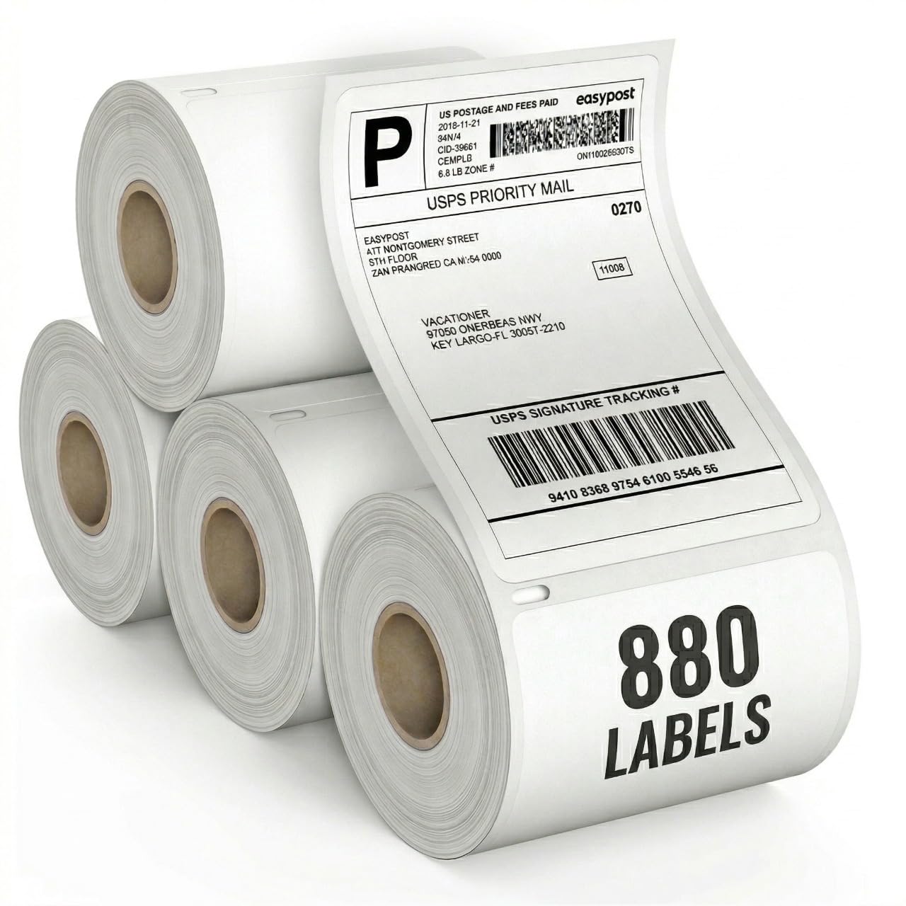4” x 6” Thermal Shipping Labels – 220 Labels per Roll – Direct Compatible with Dymo LabelWriter 4XL, NOT Compatible with Dymo 5XL (4 Pack)