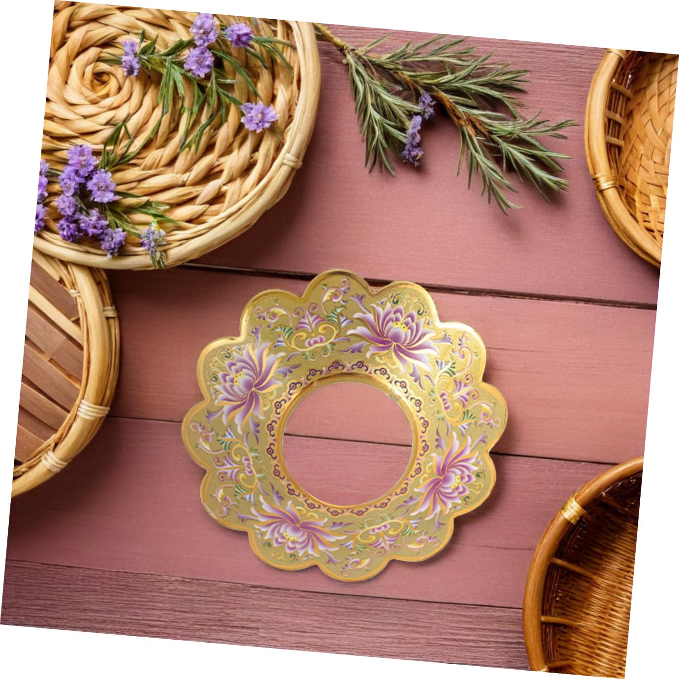 Alipis 5 Piezas Bandeja de de Incienso de Aleación con Tapa de Buda Soporte Decorativo Práctico para Incienso para y Hogar