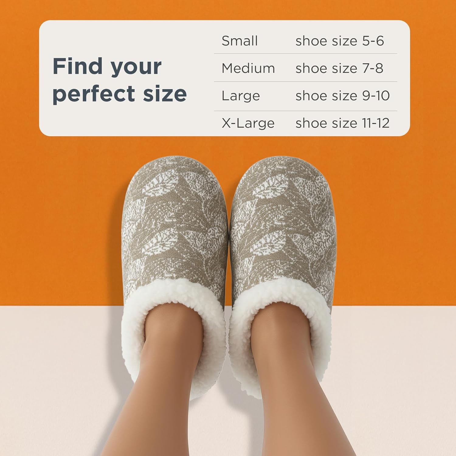 Snoozies Botanical Leaves House Slippers for Women Indoor Non Slip Cozy Bedroom Shoes Fuzzy Slipper Socks - Image 6