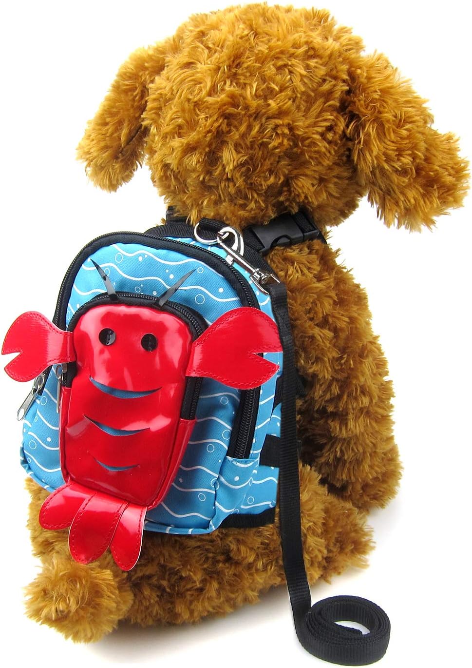 Alfie Pet - Oliga Backpack Harness with Leash Set - Color: Red Lobster, Size: Medium