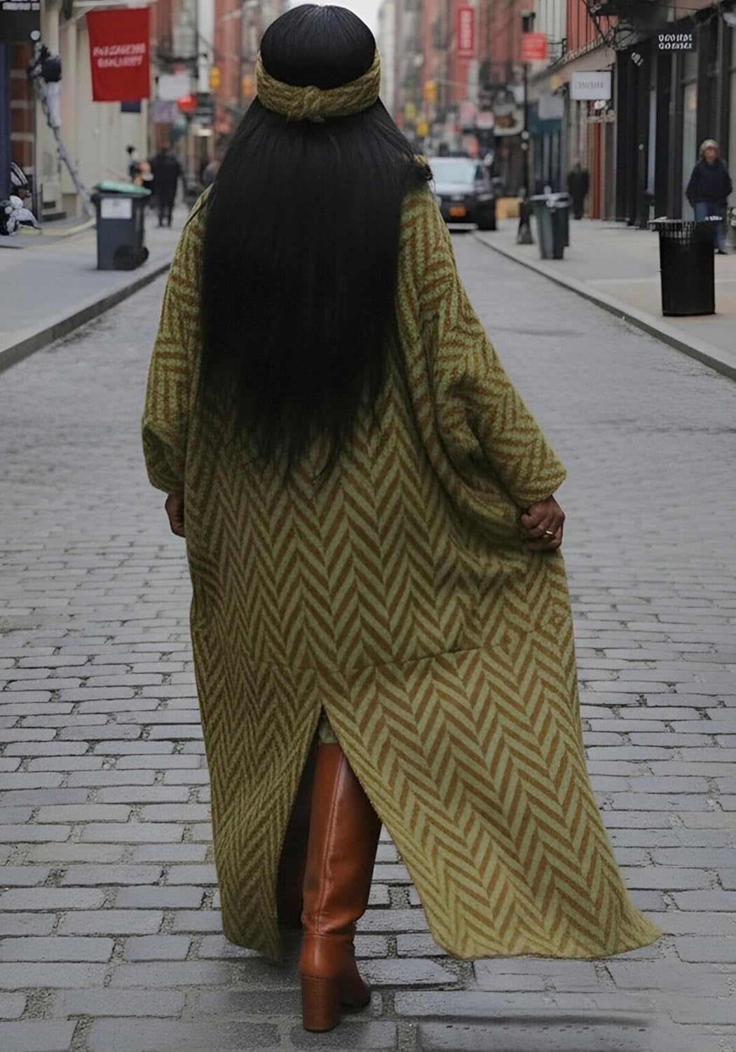 Ptorlio Womens Striped Long Cardigan Sweater Fall Plus Size Lightweight Open Front Cozy Cardigans Coat Trendy - Image 5