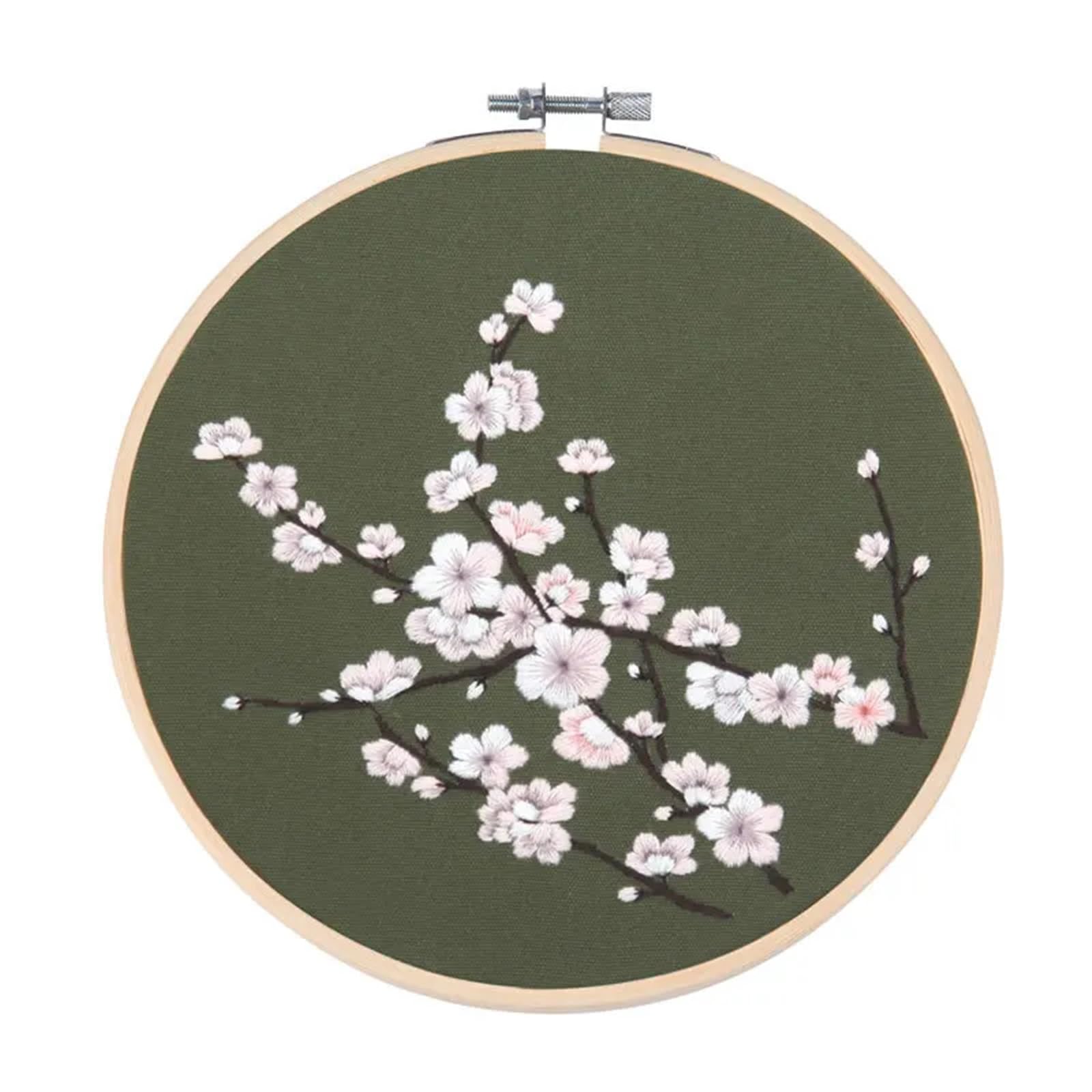 LKLNKVL embroidery, Embroidery Kit， for Beginners with Pattern Threads and Needles(Color 07,With hoop)
