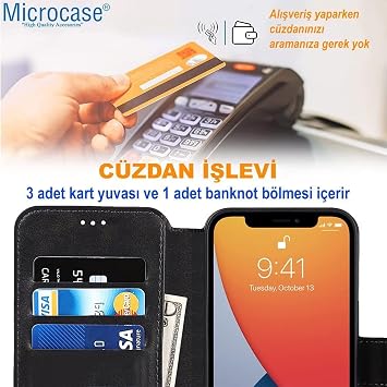 Microcase OnePlus 13 Darbeye Dayanıklı Cüzdanlı ve Standlı Kapaklı Deri Kılıf Siyah AL4232