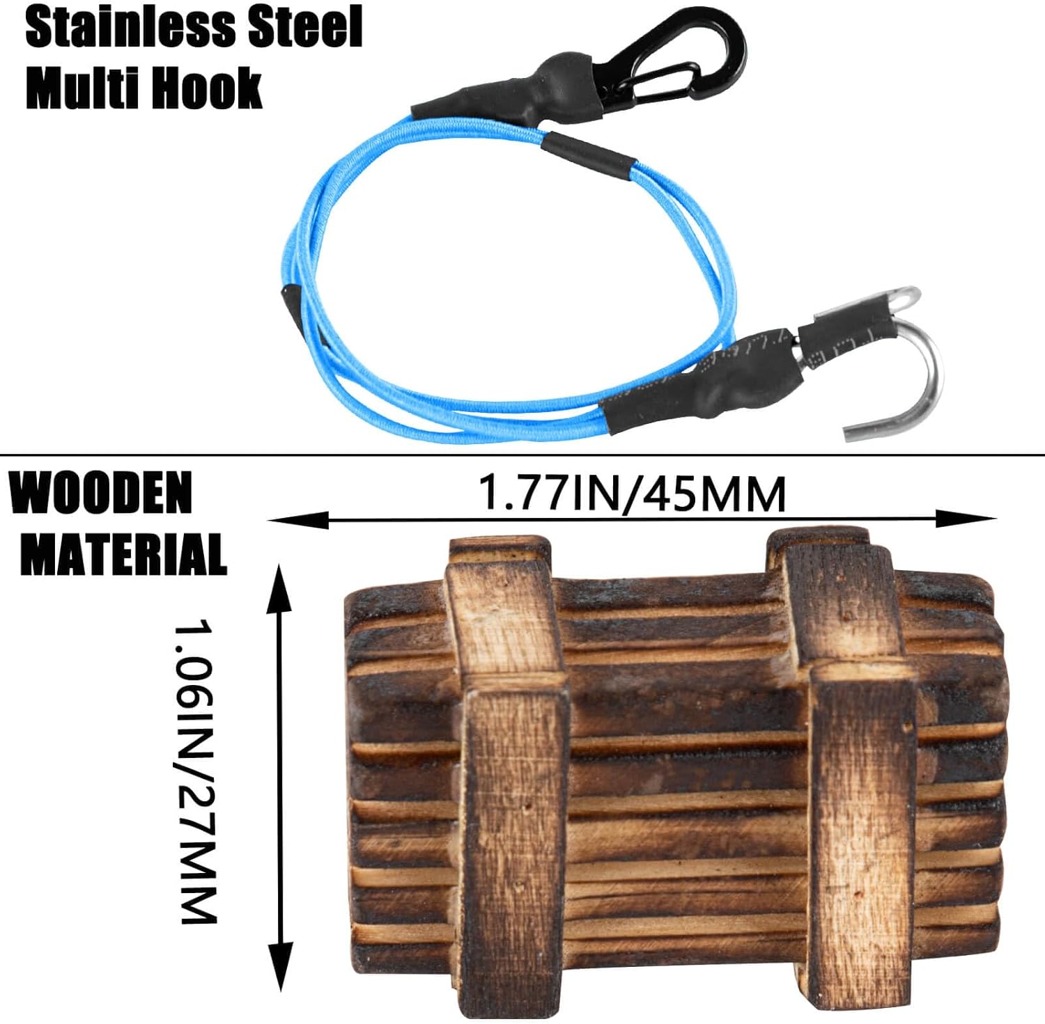 for 1/18 1/24 TRX4M K10 SCX24 FCX24 K5 AX24,Oil Drum/Tow Rope/Recovery Board/Wooden Box/Antennas/Fire ExtinguisherNet/Toolbox/Wood Box/Luggage Net/Simulation Decorative Package/Shovel,Blue