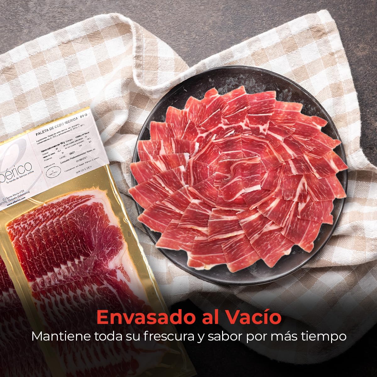 Pack de 5 sobres de Paleta de Cebo Ibérica 50% Raza Ibérica - Sabor Auténtico y Curación Tradicional - Perfecto para Disfrutar en Casa o Regalar - EIbérico