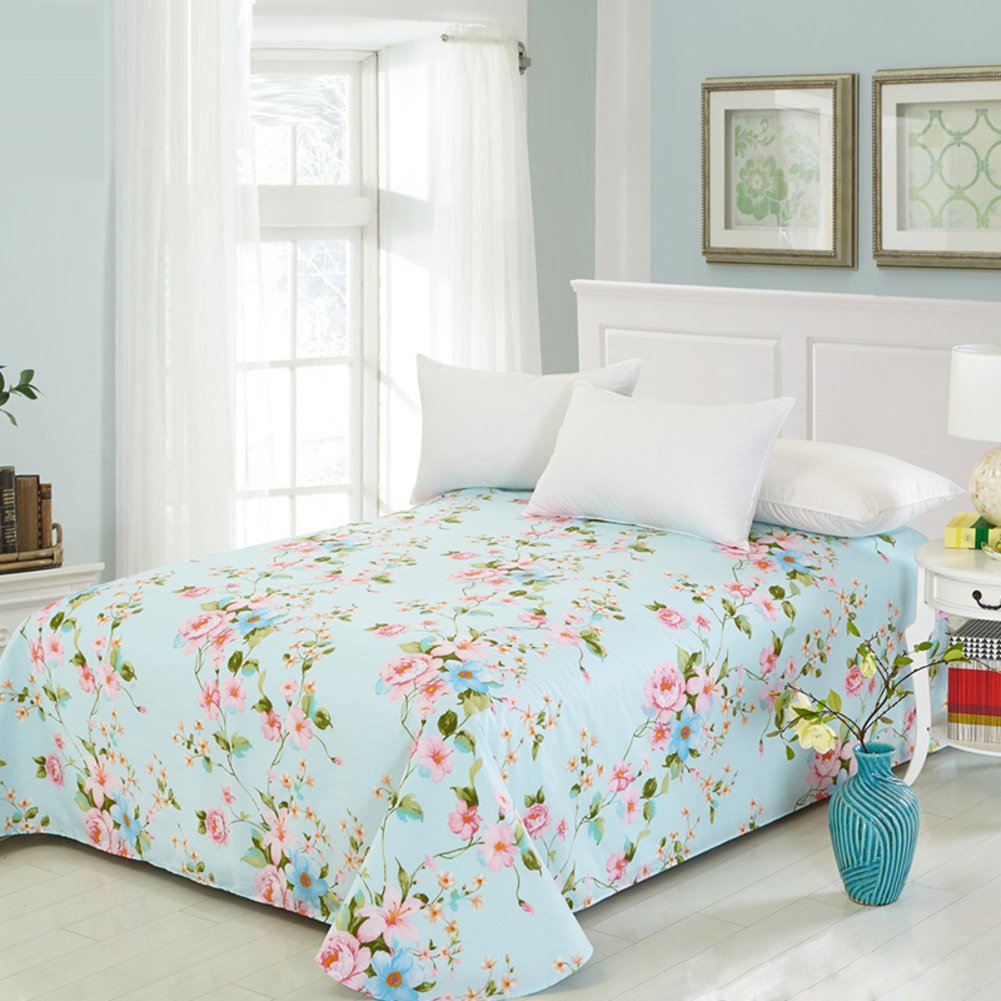 Feuilles de coton blanches drap plat 250x230cm linge de lit dortoir étudiant
