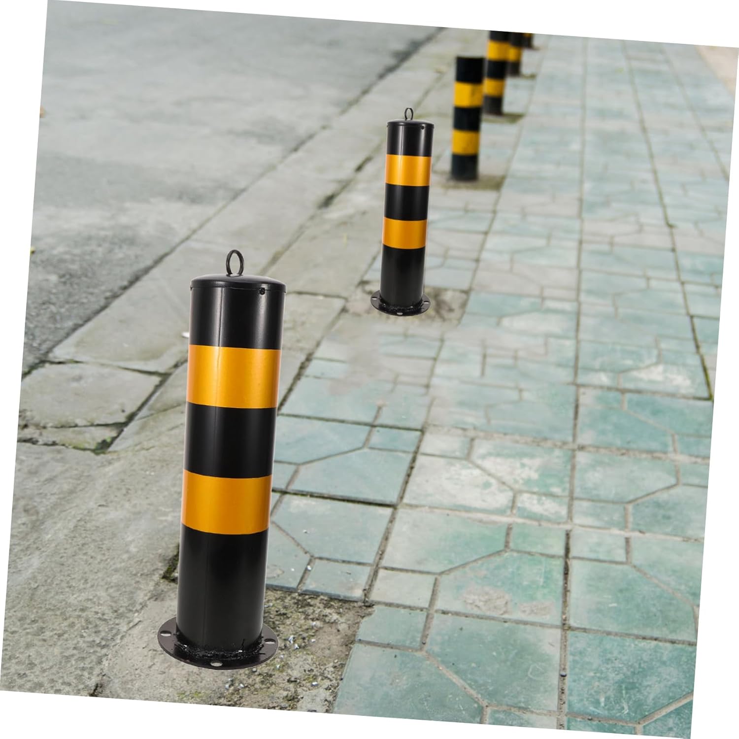 Thickened Steel Post Safety Railing Warning Column Parking Stopper for Garage Construction Cone Easy Install