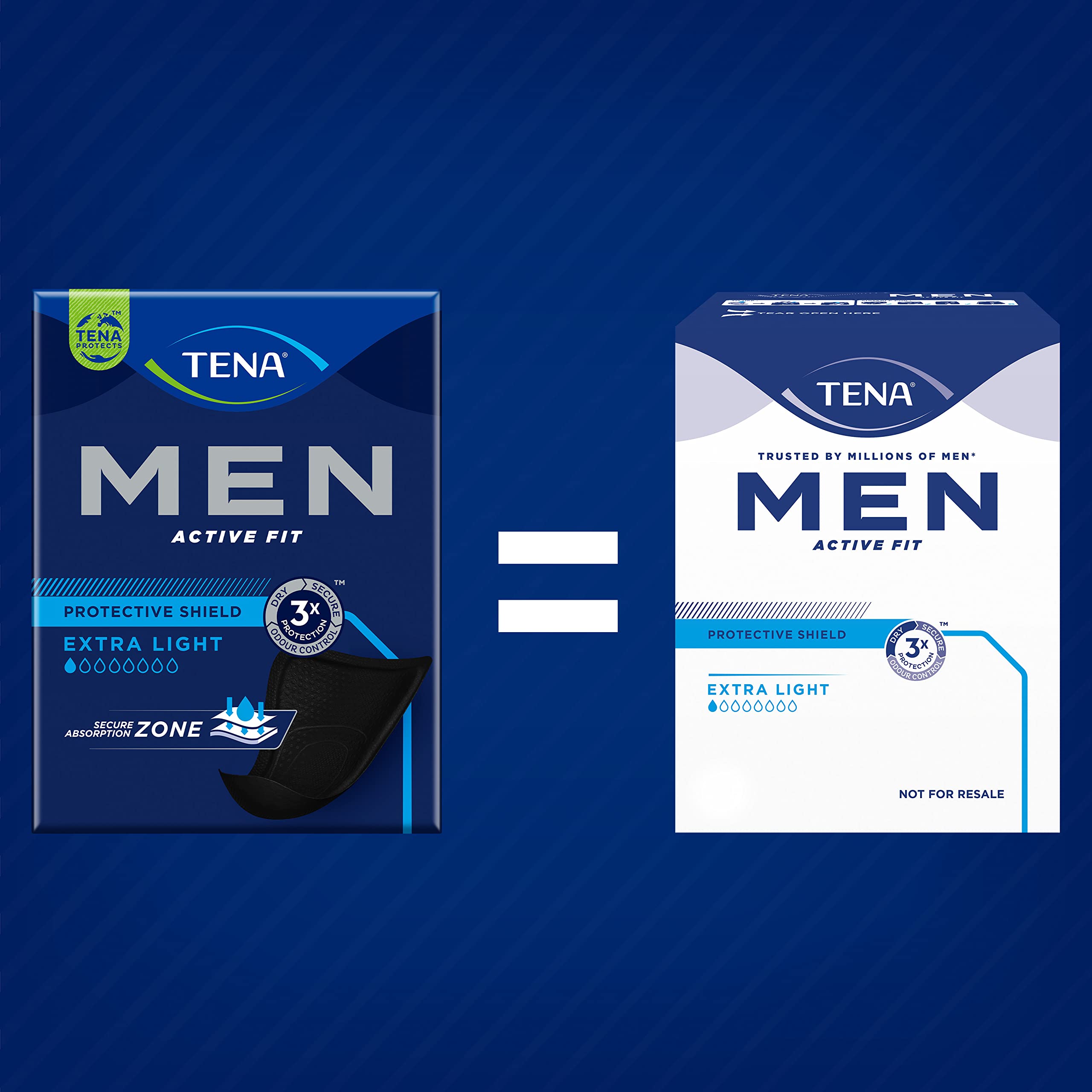 TENA Men Level 0 x112 Compresa Protectora Fina para Hombre 112 Unidades Paquete Mensual 8x14 Negro
