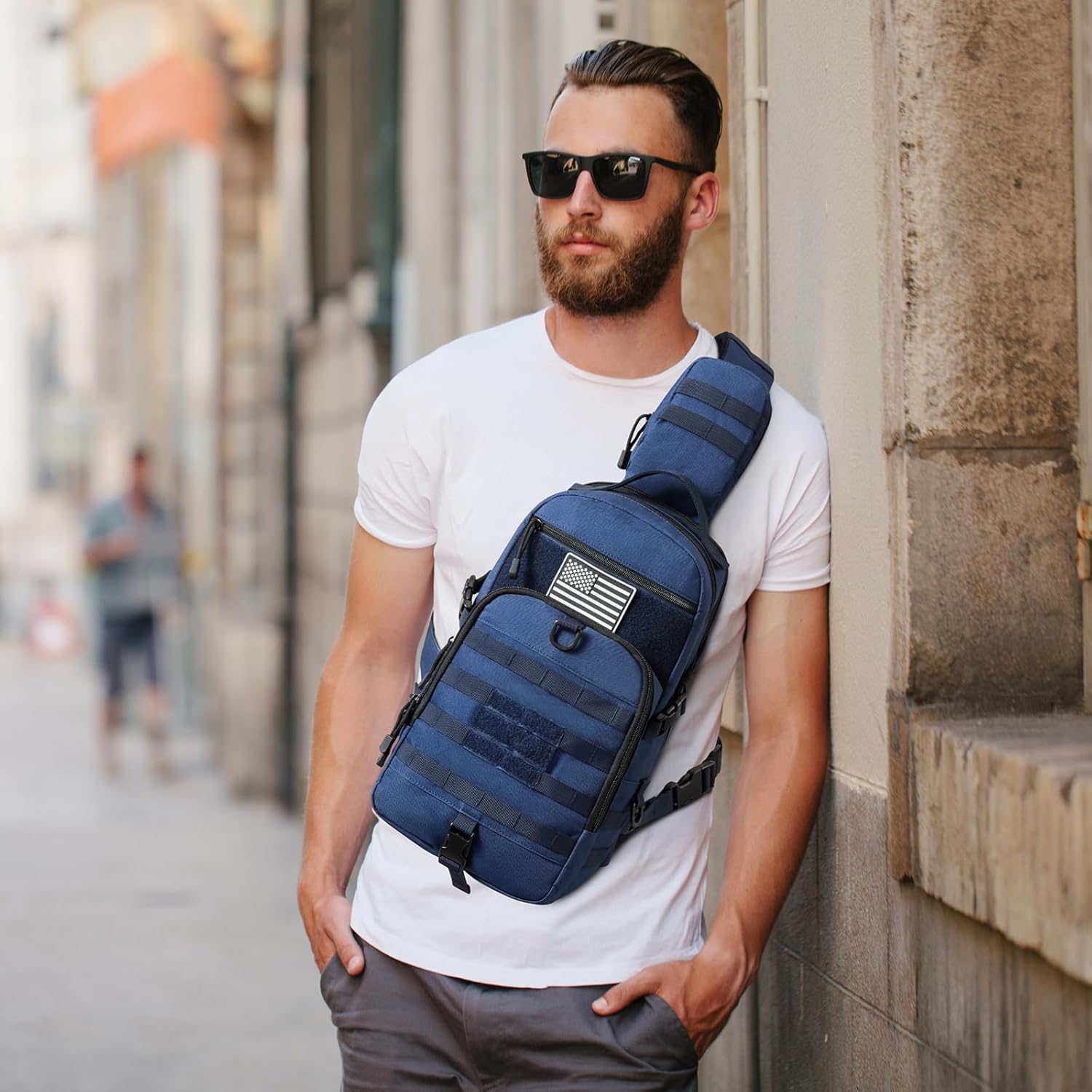 G4Free EDC Bag Tactical Sling Bag Backpack Molle Chest Shoulder Assault Pack Rectangular Outdoor Daypack