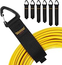 Trilancer Extension Cord Organizer and Hook-and-Loop Tapes, Polypropylene Band Storage Strap with Triangle Buckle for Organizing Wire/Rope/Hose at Home/Garage/Workshop (Size S/M/L x 2 Each)