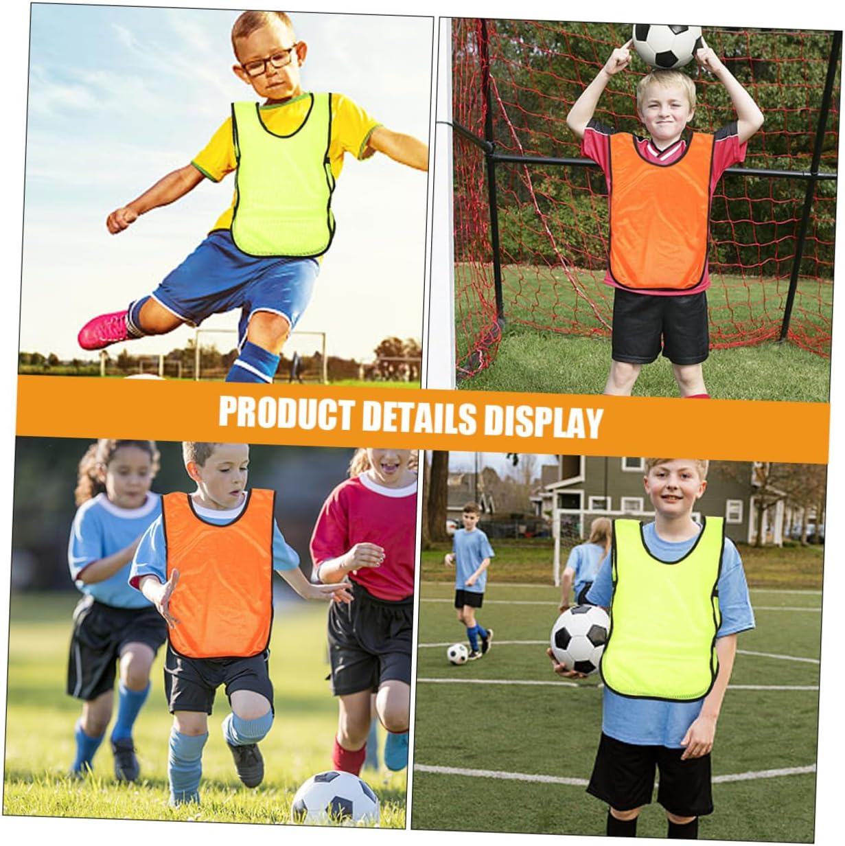 10pcs Washable Soccer Training Vests Breathable Pinnies for Boys and Girls Sports Reversible Soccer Uniforms for and Practice