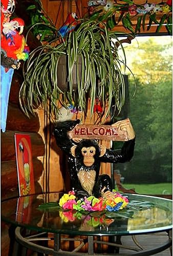 Miniatura 2 de Design Toscano QL1555141 Estatua de bienvenida de la selva del negocio del mono a todo color