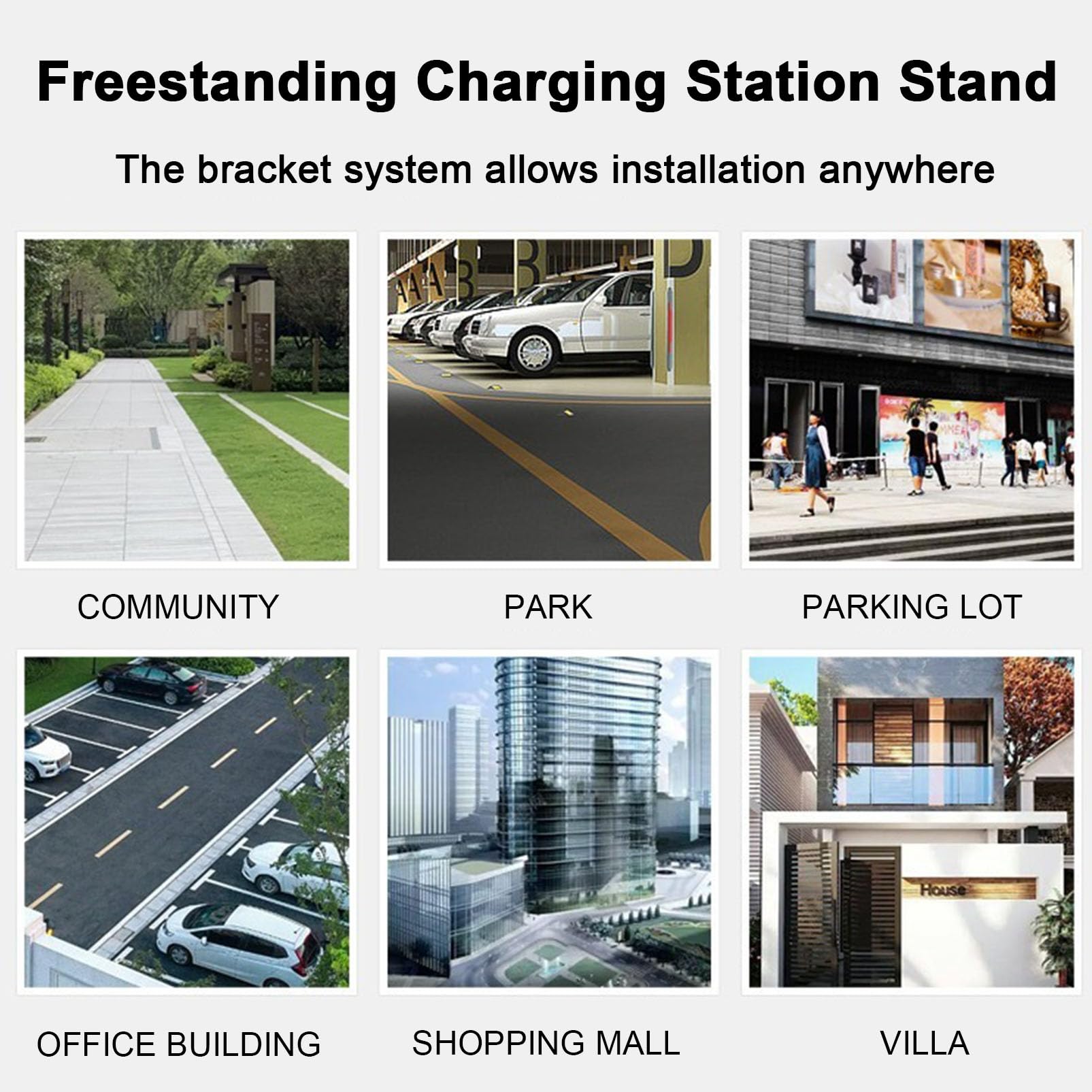 Ladestation für Elektrofahrzeuge, Indoor Outdoor EV Ladestapel Säulenhebel, Sockel für Ladestation, Ev-Ladegerätanschluss Sockel Ladebox Halter
