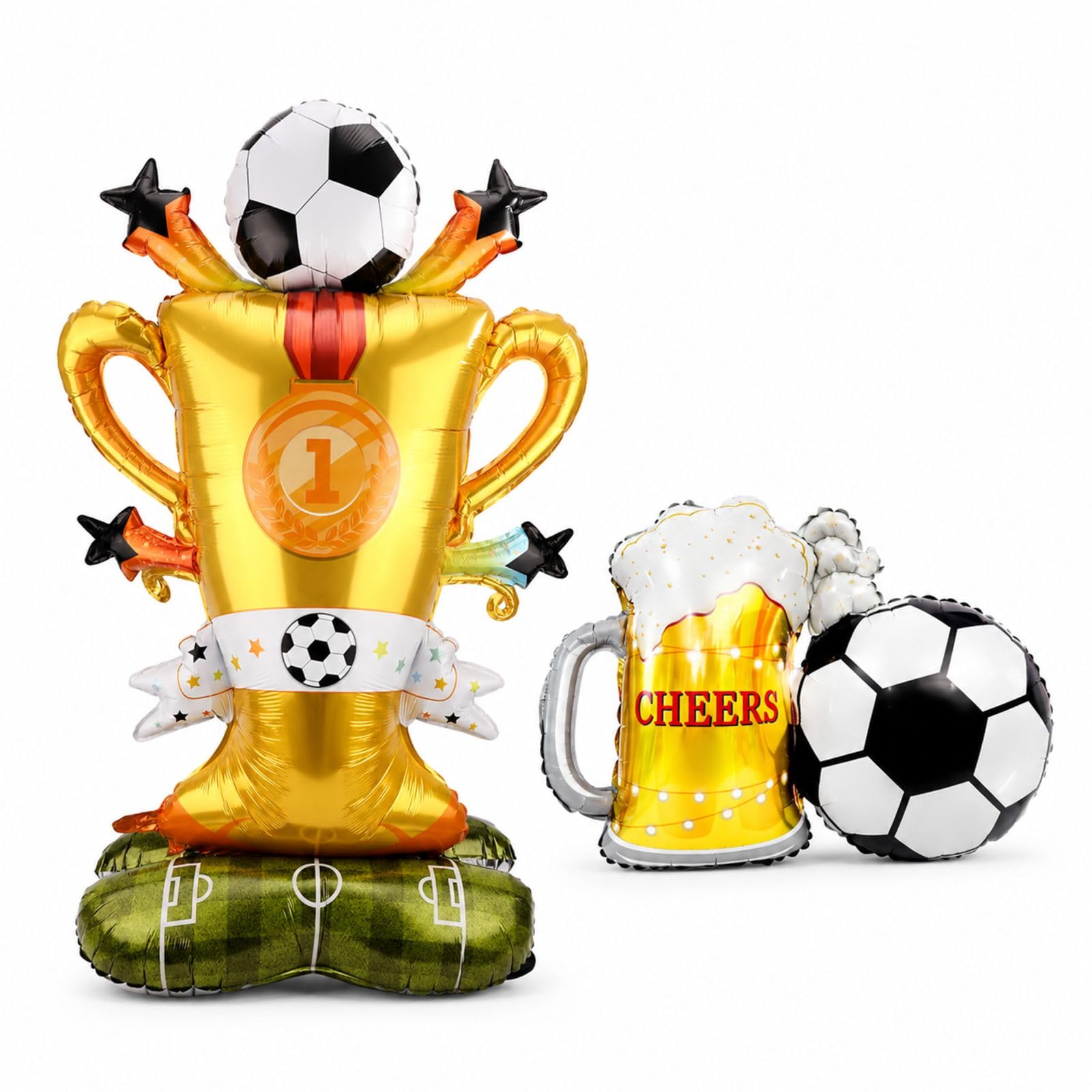 2Pcs Football Balloons, Trophy Balloon, for Party Decor Sports Events
