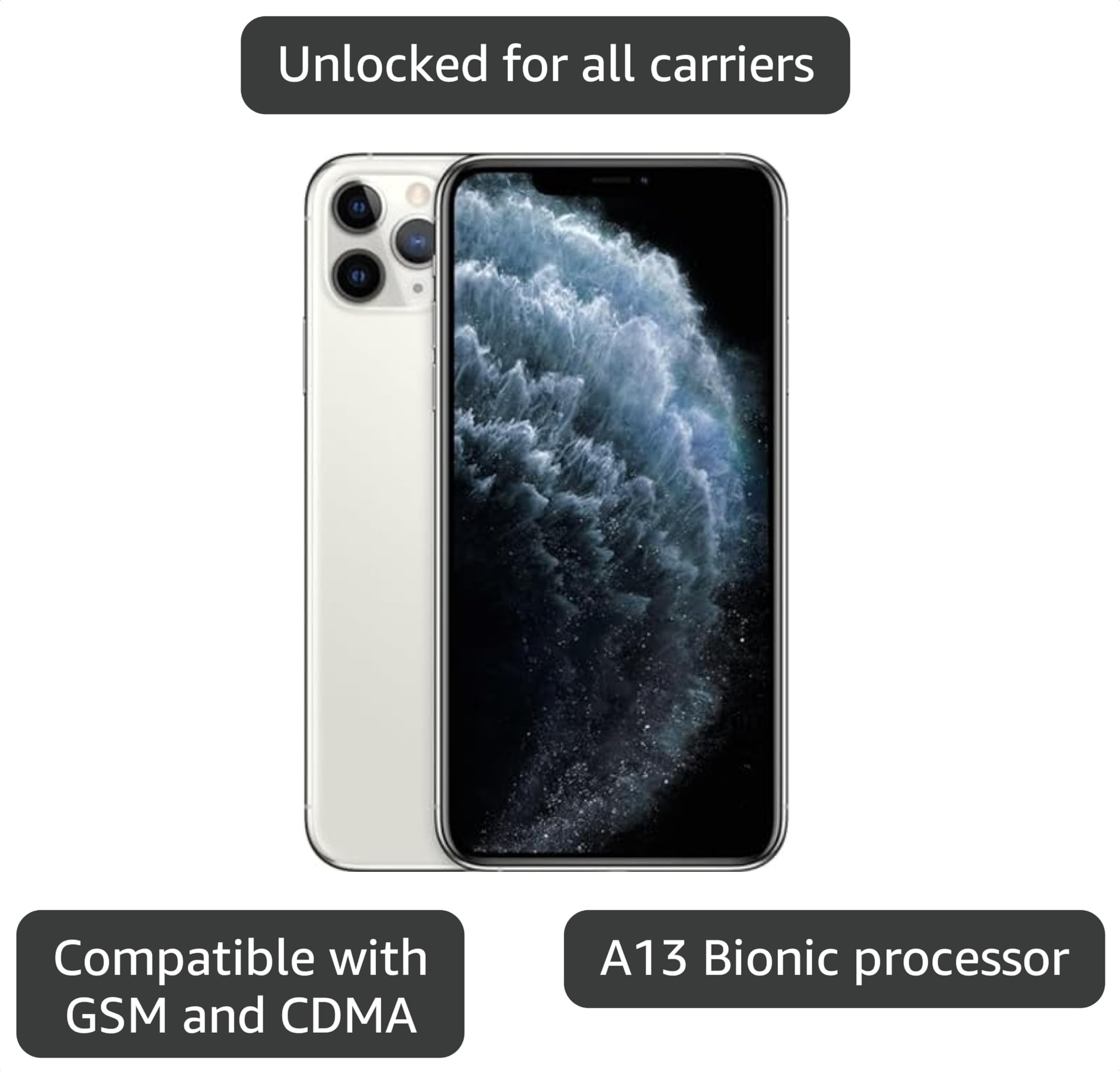 Apple iPhone 11 Pro シルバー 本体 512GB Amazon.com: Apple iPhone 11 Pro, 512GB, Silver - Unlocked (Renewed