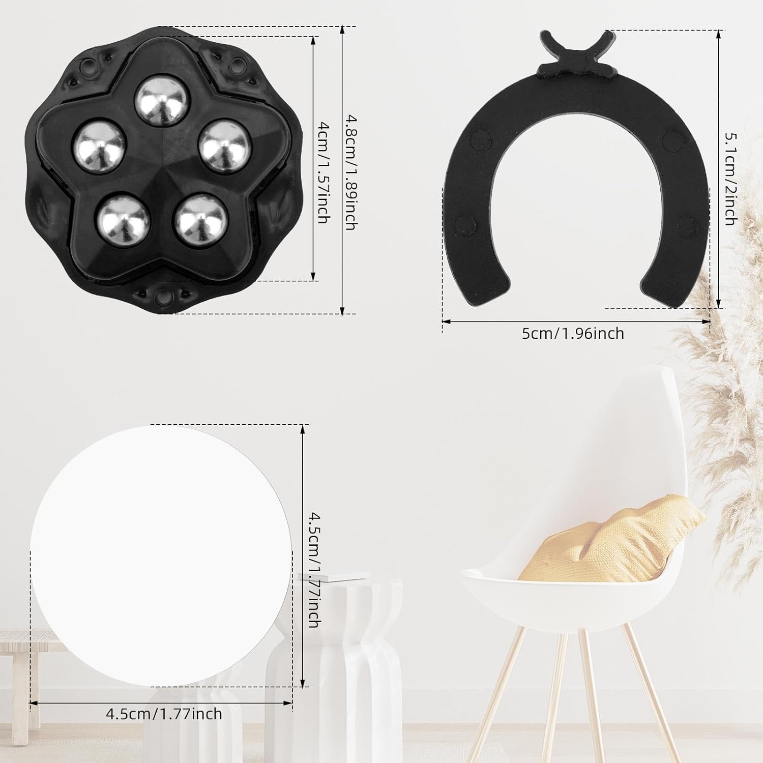 4pcs Coffee Slider for Countertop, Self Adhesive Mini Ball Caster Wheels 360 Degree Swivel Furniture Movers Sliders Small Appliance Rollers for Storage Box Furniture Bins Bottom Trash Can