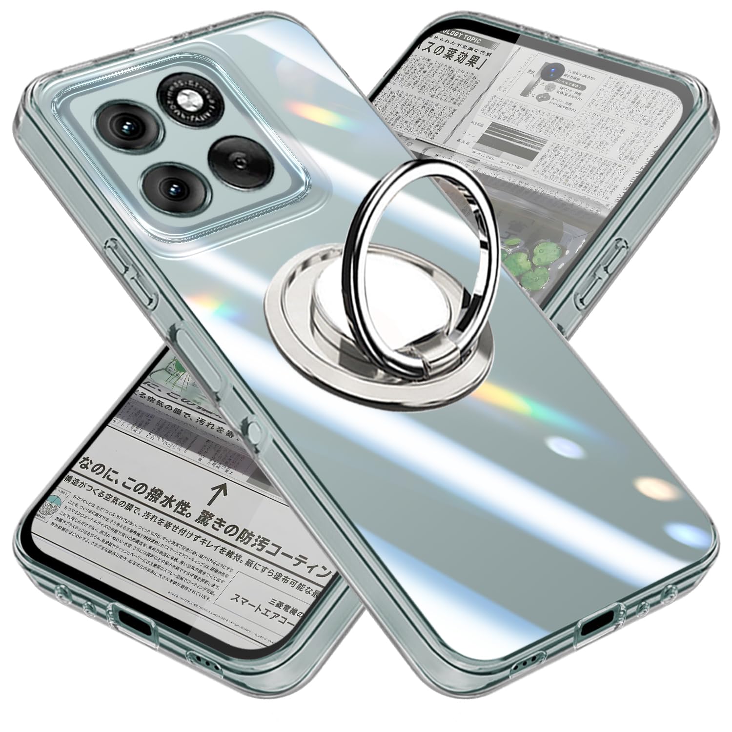Amazon.co.jp: For Moto G66y/G66j 5G ケース クリア リング付き TPU