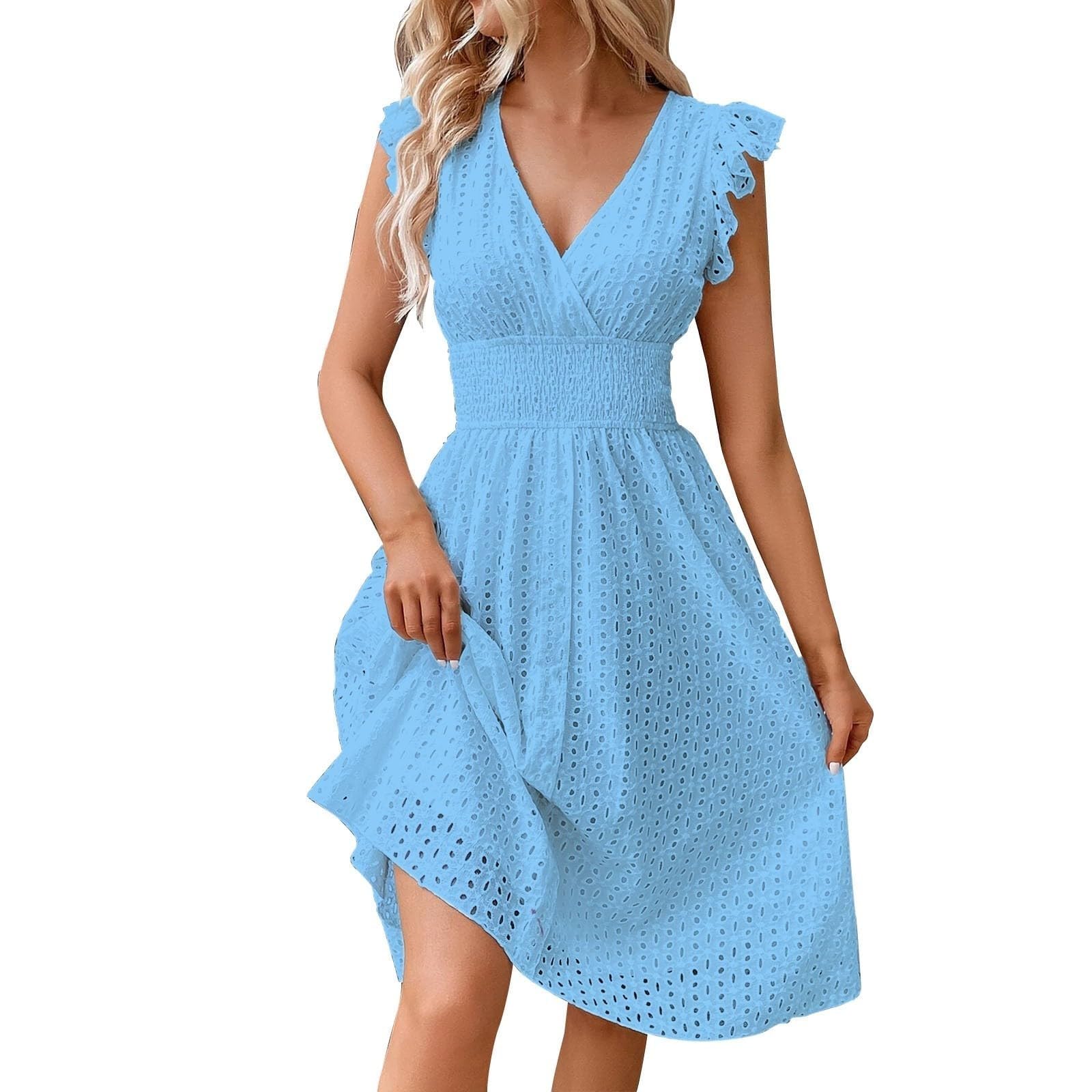 uxxnjfg Vestidos De Fiesta Mujer Elegantes Boho Ropa Verano Vestido Elegante Sin Mangas Ceremonia Coctel Ropa Fiesta Primavera Dresses for Women