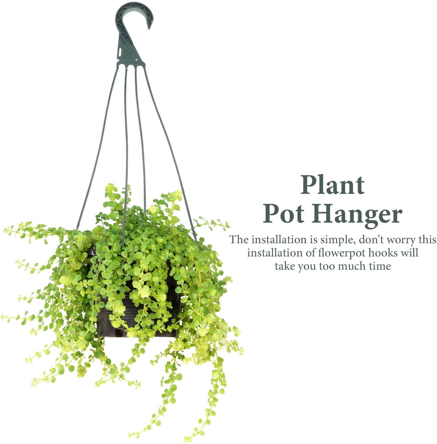 Yardwe 5Pcs Plastic Hanging Basket Hooks for Plants, 4-Prong Detachable Pot Hangers for Balcony, Porch, Garden, Indoor and Outdoor Use