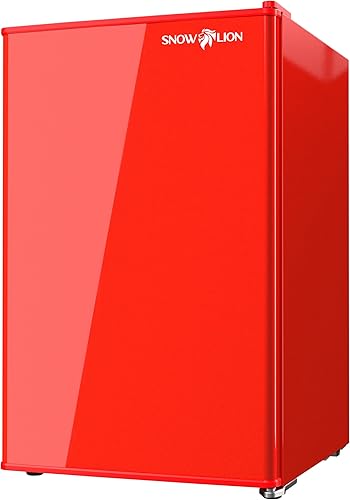 Mini refrigerador rojo premium, refrigeradores de 65 litros bajo encimera, capacidad para 90 latas, 2.3 pies cúbicos de bebida independiente con
