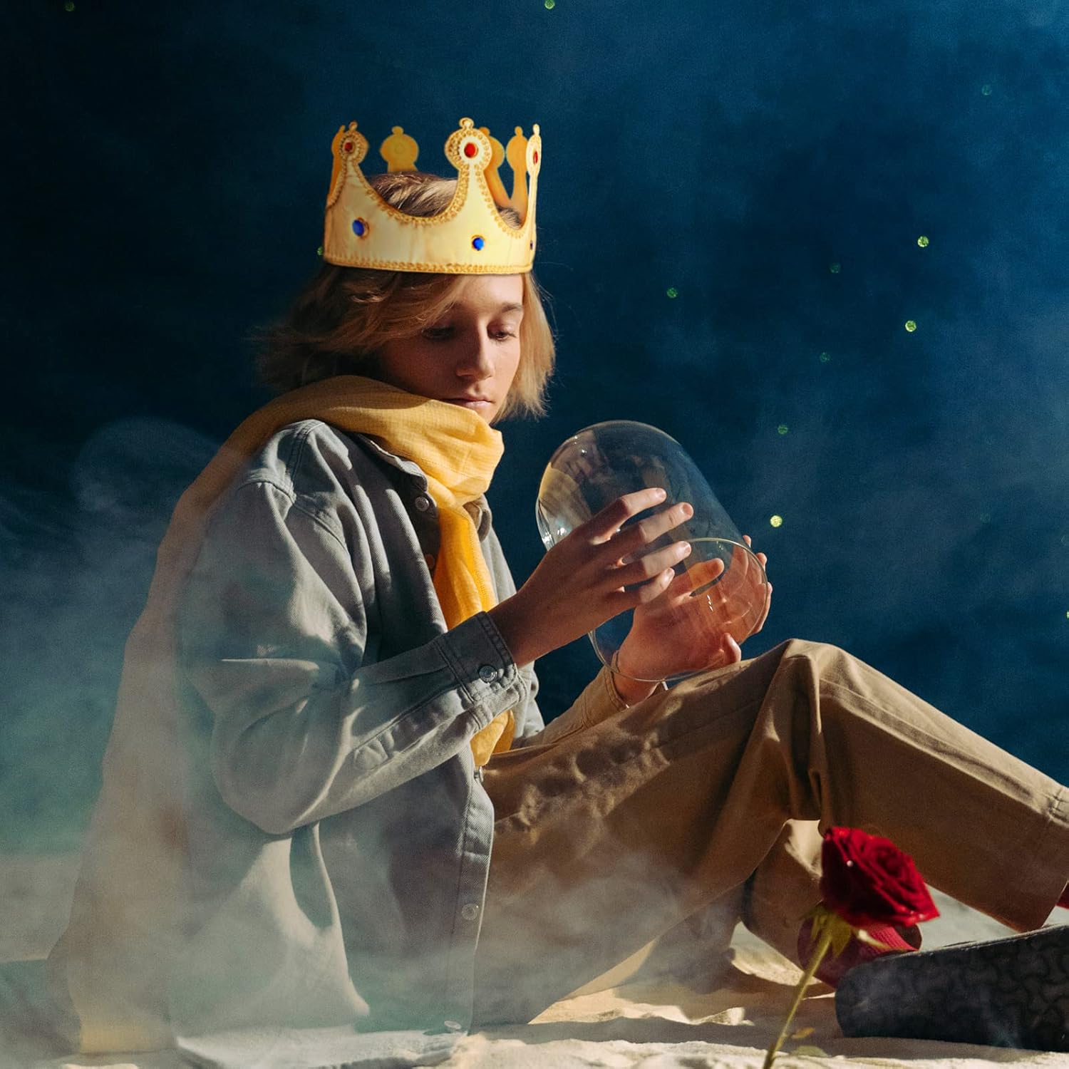 Miniatura 7 de Honoson 8 Pcs King Crown for Kids Fabric King Crown Hat Gold King Crowns for Boys Children Kids Baby Birthday Costume