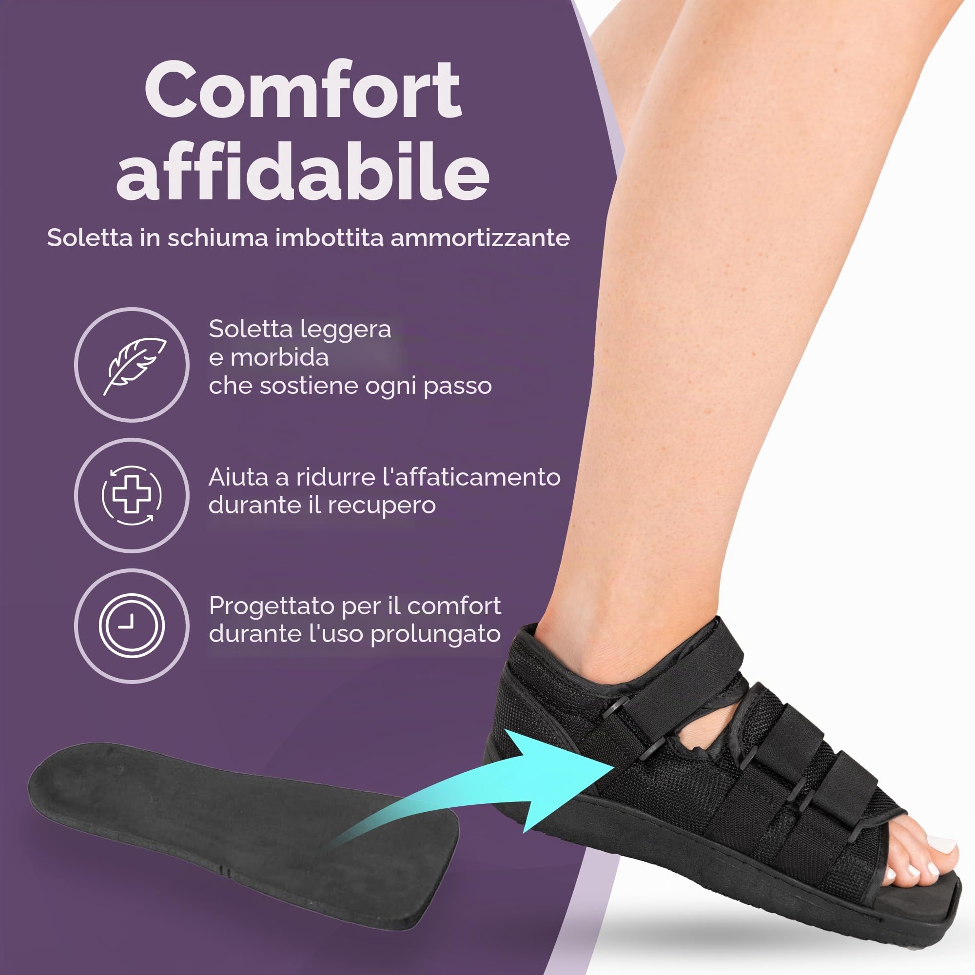 BraceAbility Scarpa post-operatoria per piede rotto o punta | Scarpone per scarpe da passeggio medico/chirurgico (grande - maschio)