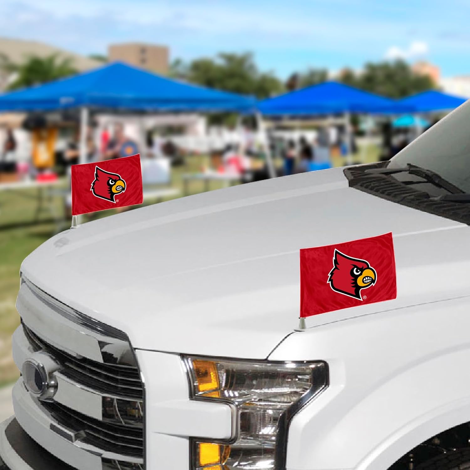 FANMATS 61912 Louisville Cardinals Ambassador Car Flags - 2 Pack Mini Auto Flags, 4in X 6in, Perfect for Hood or Trunk