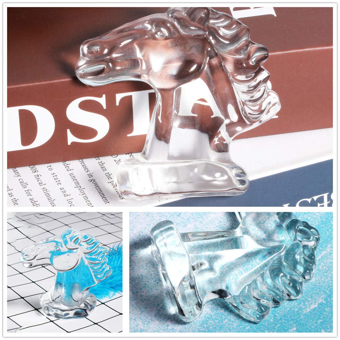 Presse-papier En Cristal En Forme De Cheval - Décoration élégante Pour Bureau Ou Maison