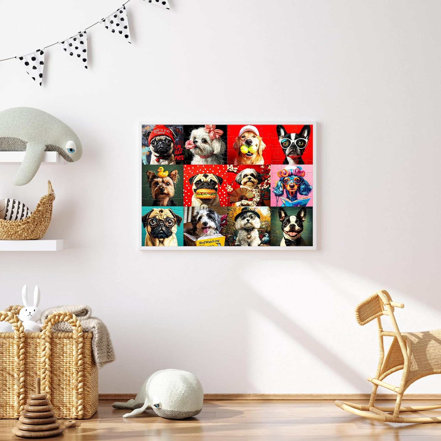 100 Piece Puzzles Multicolor Fun Dogs, Large Piece Jigsaw Puzzle for Kids Ages 4-6 6-8 8-10, Puppy Theme Puzzles for Teens Seniors Adults, Collection Gift Home Art Decor Toys Gifts for Girls Boys