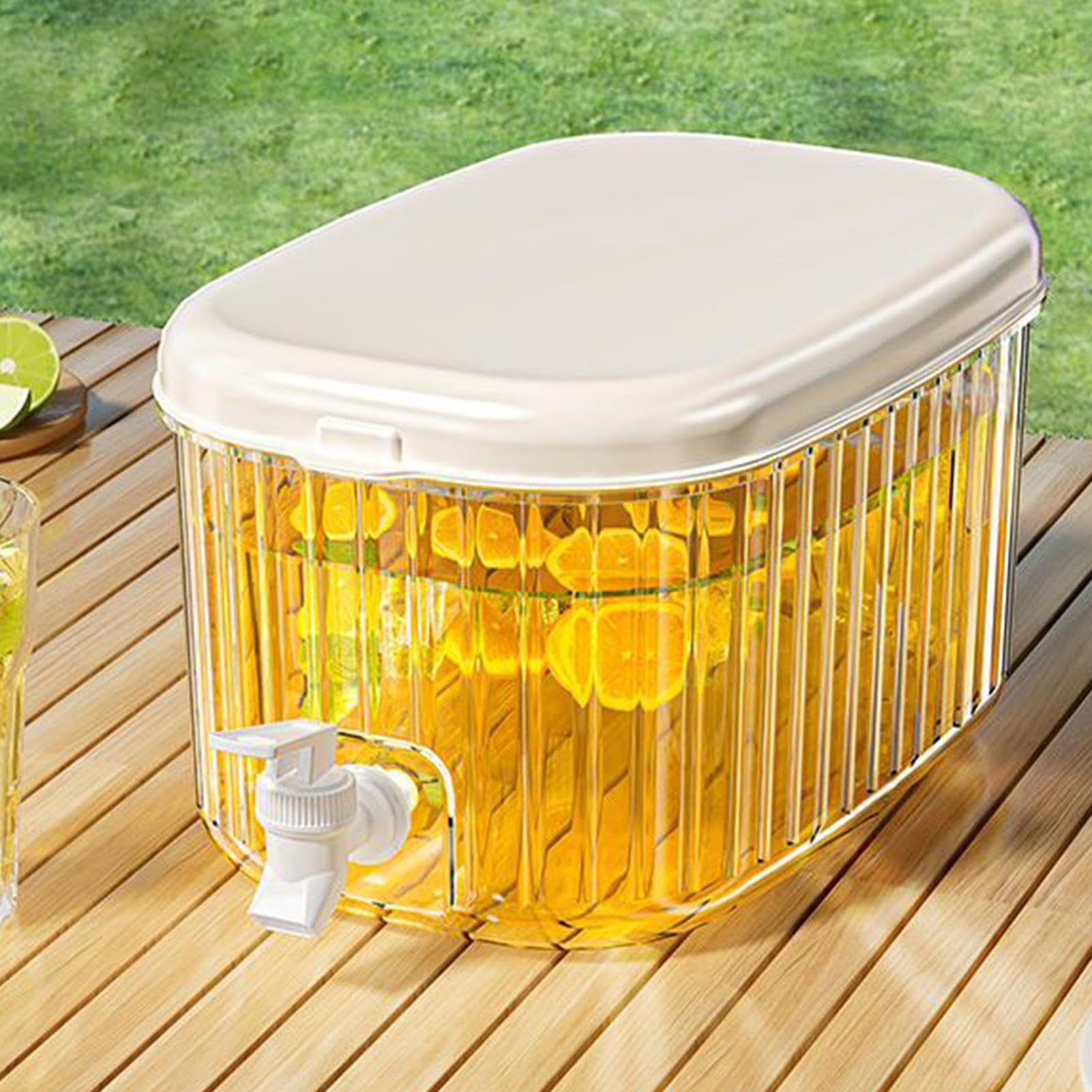 Seau à Bulles Froides 5,5 L Avec Passoire Et Robinet – Distributeur De Boissons Fraîches Pour Réfrigérateur, Idéal Cocktails, Jus, Thé Glacé Et Infusions De Fruits