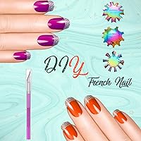 Vista 2 de Maitys 3 piezas de recortador de uñas francés, cortador de línea, cortador de bordes de acero inoxidable, cortadores de punta francesa, módulo