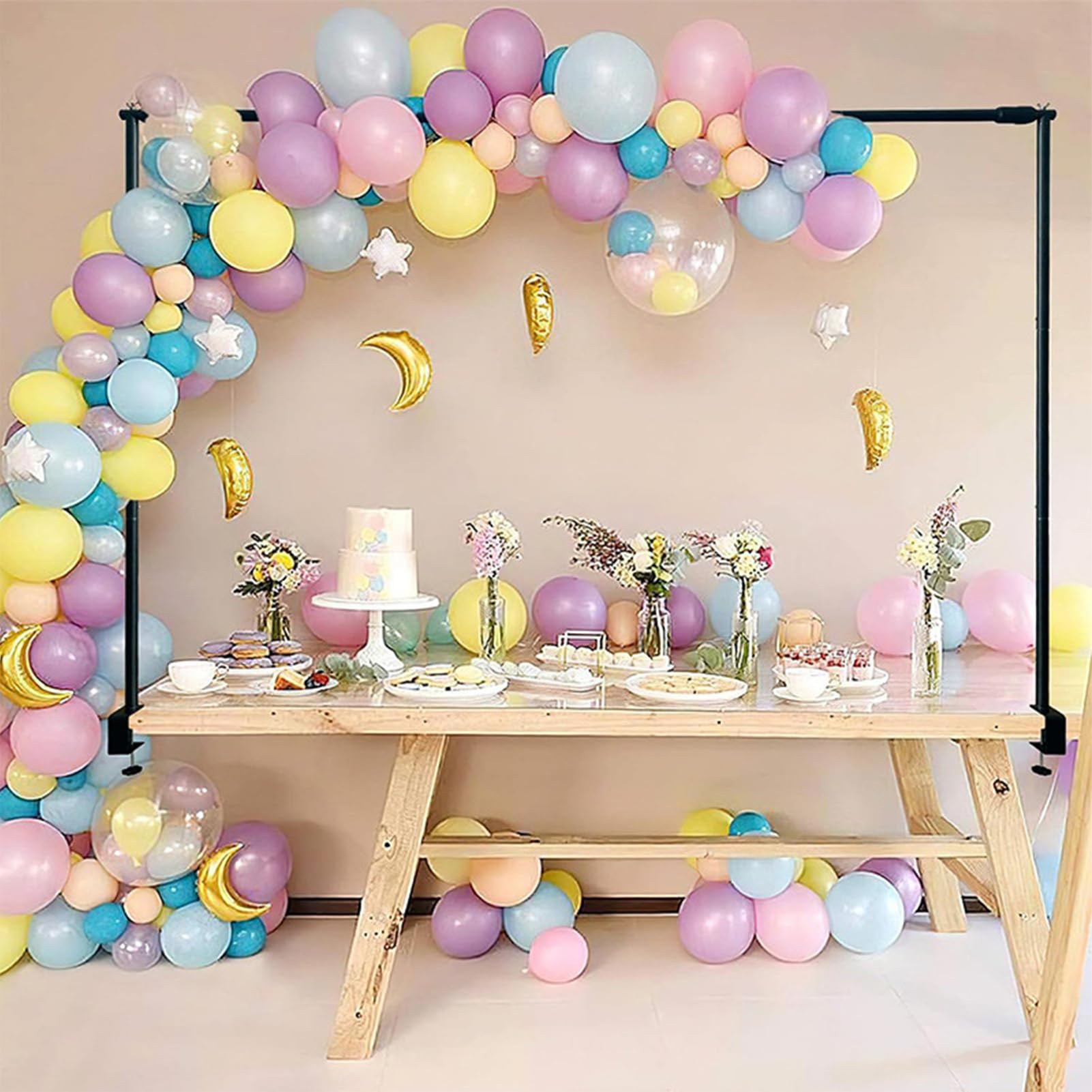 Arche De Table En Métal - Support Pour Décoration Ballons & Fleurs (280x100 Cm) Pour Mariage, Anniversaire, Événements - 6