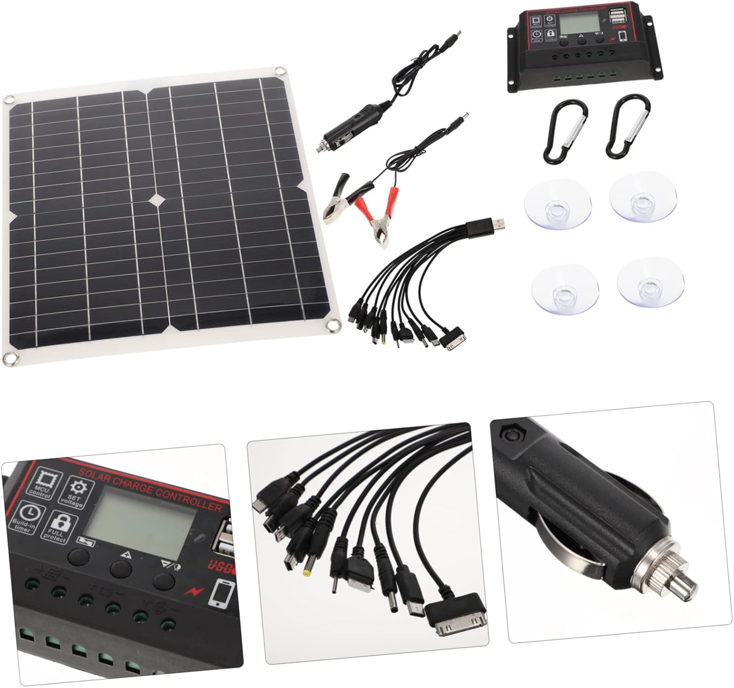 Solar Charger Kit Outdoor Portable Solar Panel Charger Panel Charge Controller